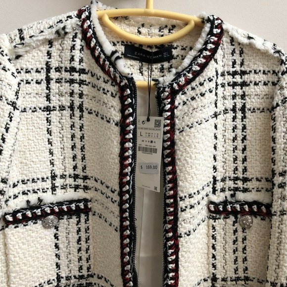 ZARA TWEED PLAID CHECK JACKET COAT 7834/644 - Picture 10 of 12